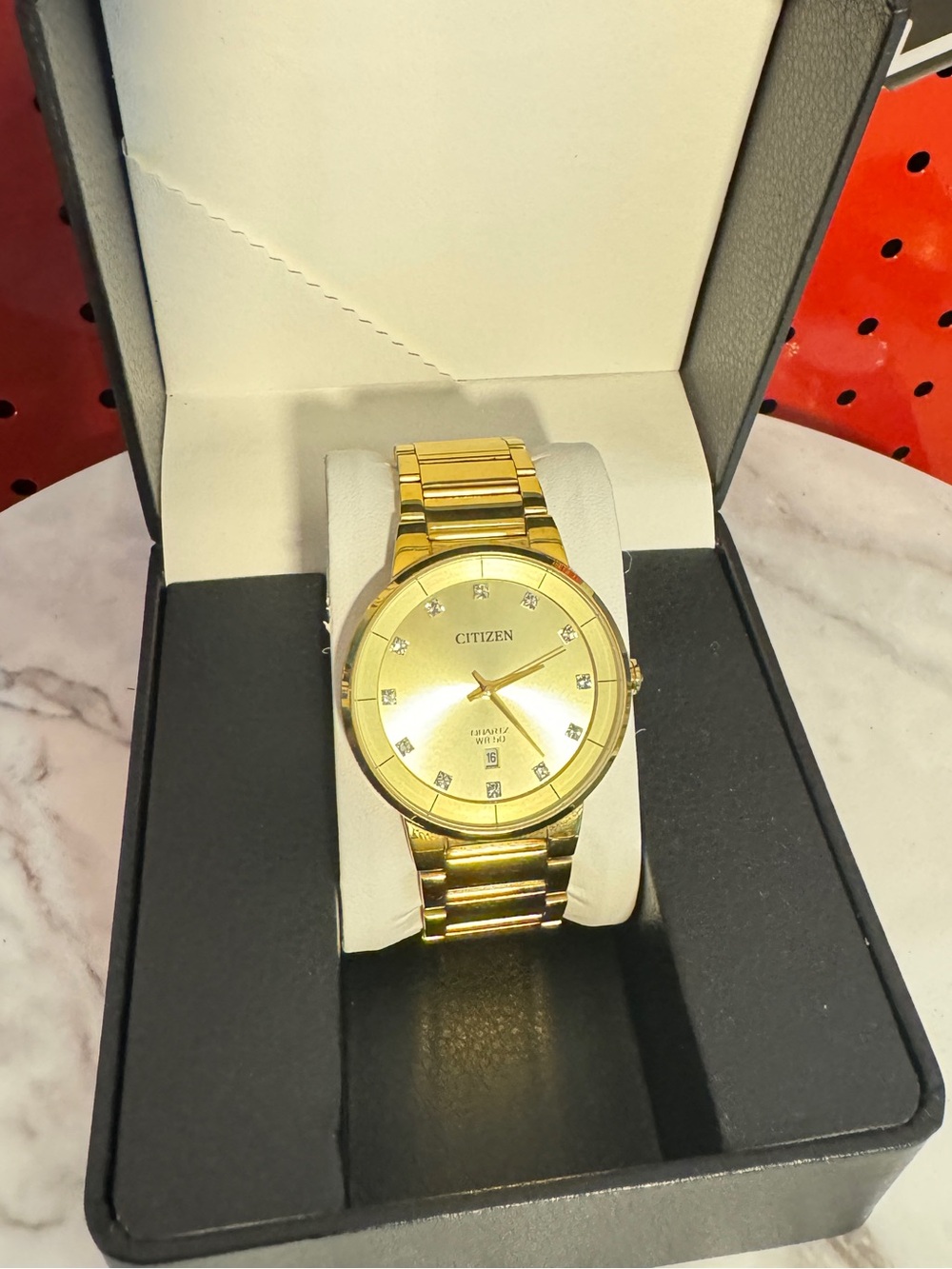 Citizen Gold Men's Dress Watch with Crystal Markers BI5012-53Q